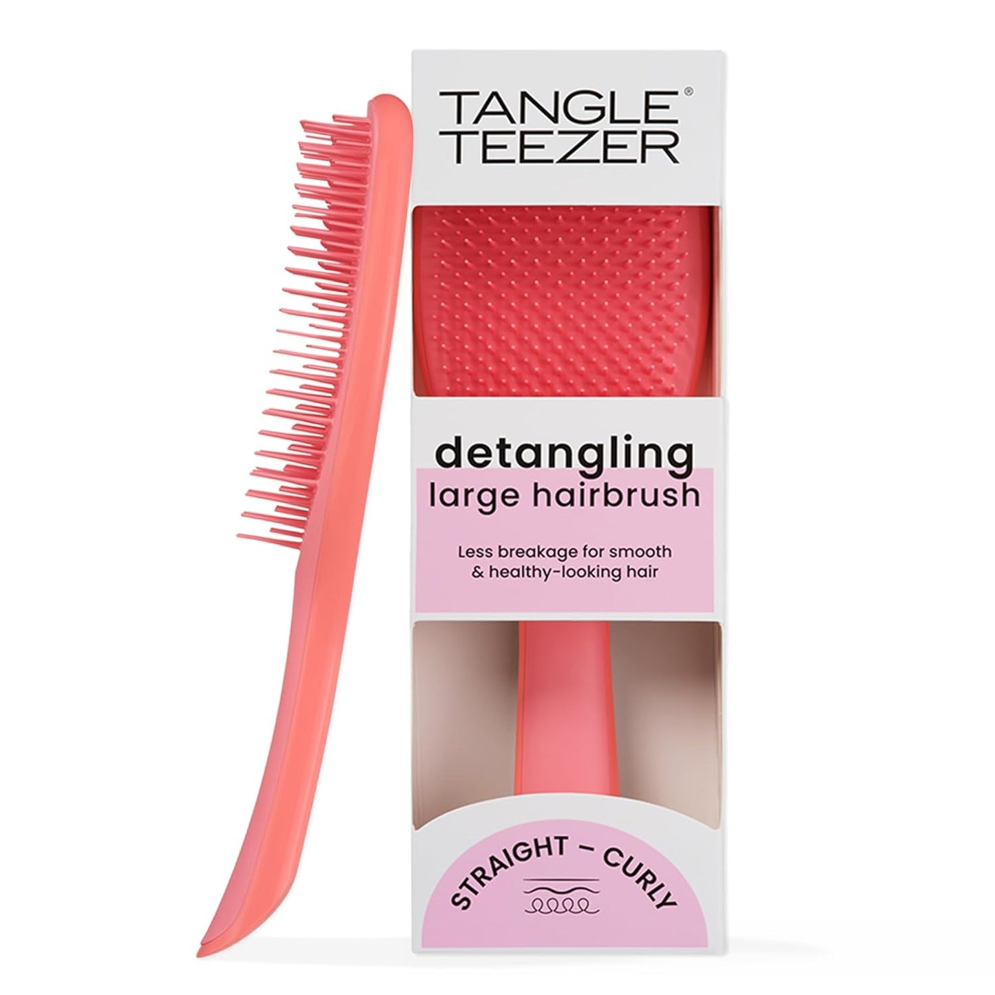 Large Ultimate Detangler Hairbrush for Wet & Dry Hair, Eliminates Knots & Reduces Breakage for Long, Thick, & Curly Hair Types, Vanilla