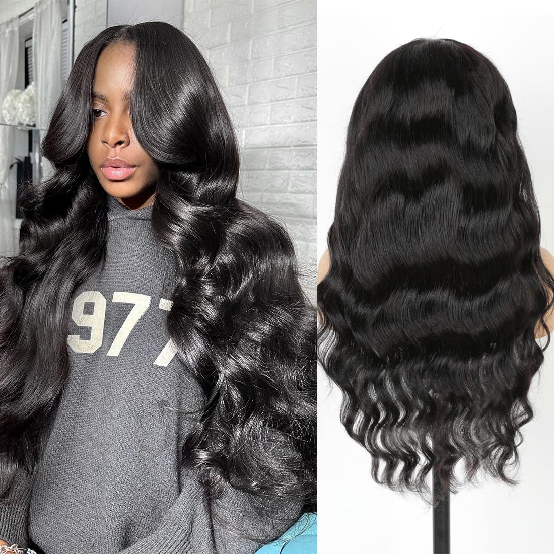 26 Inch Body Wave Lace Front Wigs Human Hair 13X4 SKINLIKE Real HD Lace Front Wigs Human Hair Pre Plucked Body Wave Glueless Frontal Wigs Human Hair 180% Density for Women