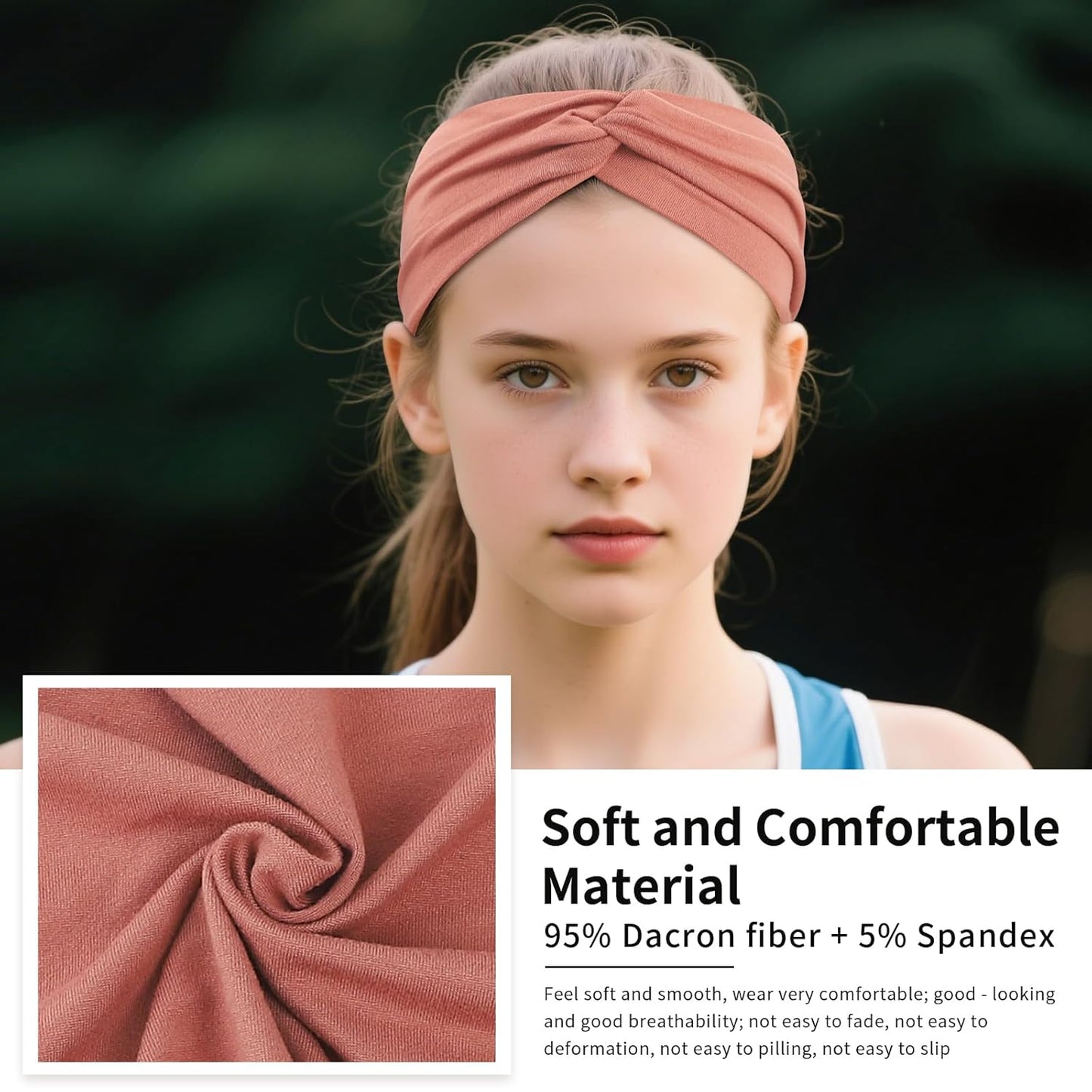12 Pcs Stretchy Headbands for Women, Absorbed Sport Headband Soft Twist Knotted Hairbands for Daily Life Yoga Workout(Warm Morandi)