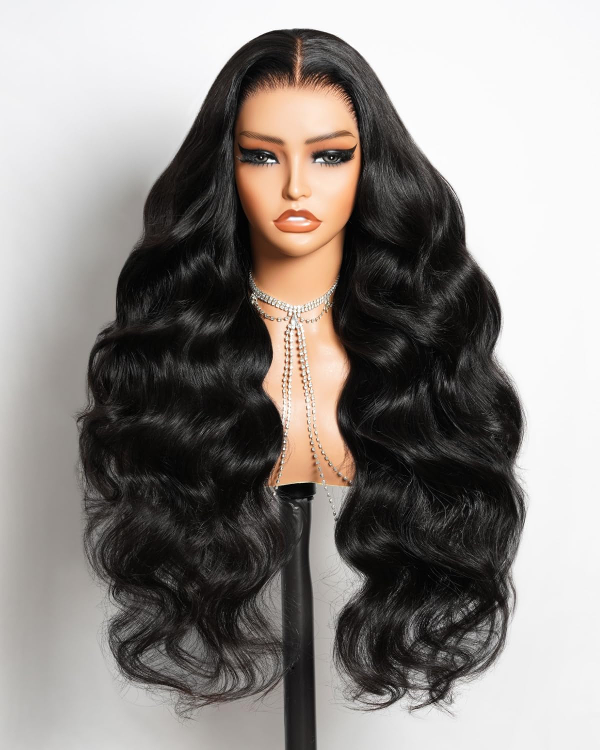 13X6 Glueless Wigs Human Hair Pre Plucked Pre Cut Upgraded Ear-To-Ear HD Lace Front Wigs Human Hair Glueless Wear and Go Drawstring Straight Frontal Wig with Tapes 220% Density 20 Inch