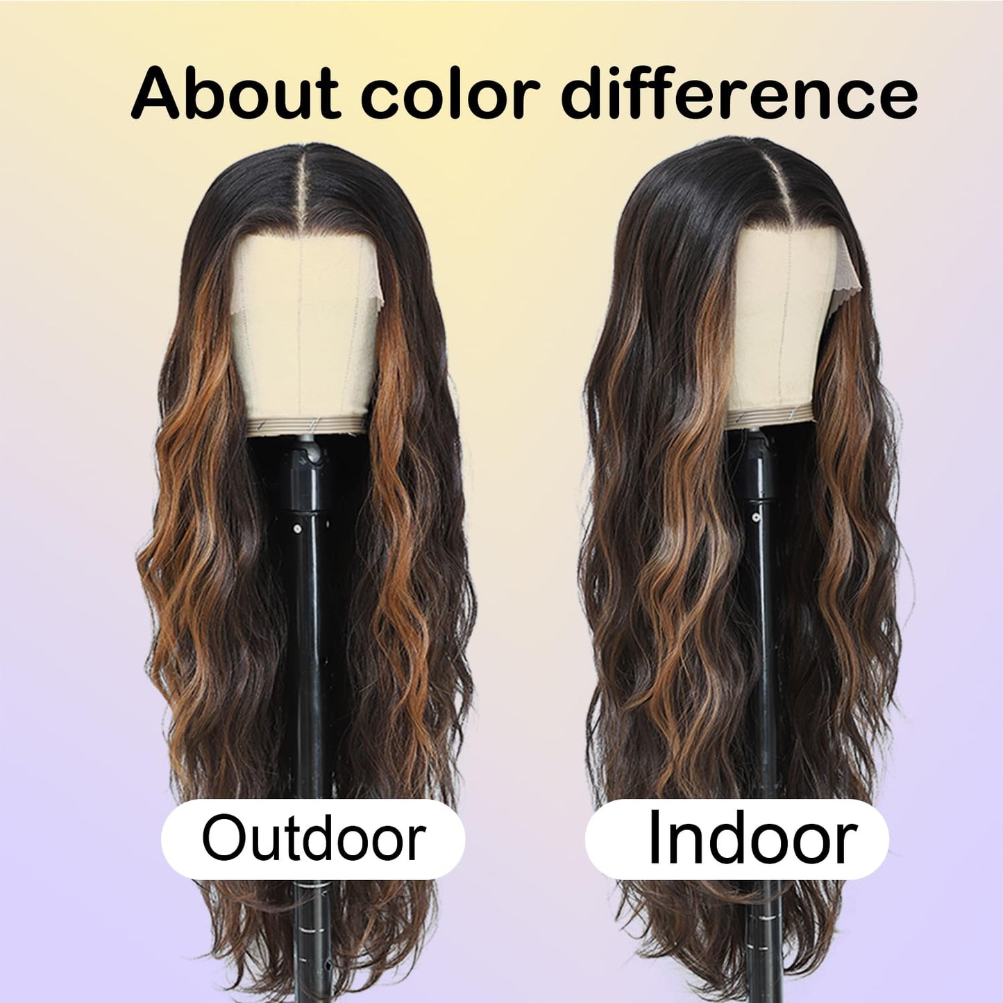 Skunk Synthetic Lace Front Wig 28 Inch Long Wavy Natural Wave Wigs 13×4×1 Pre Plucked Glueless Wig Synthetic Hair for Women Loose Body Wave with Natural Hairline Heat Resistant Synthetic Wavy Wig