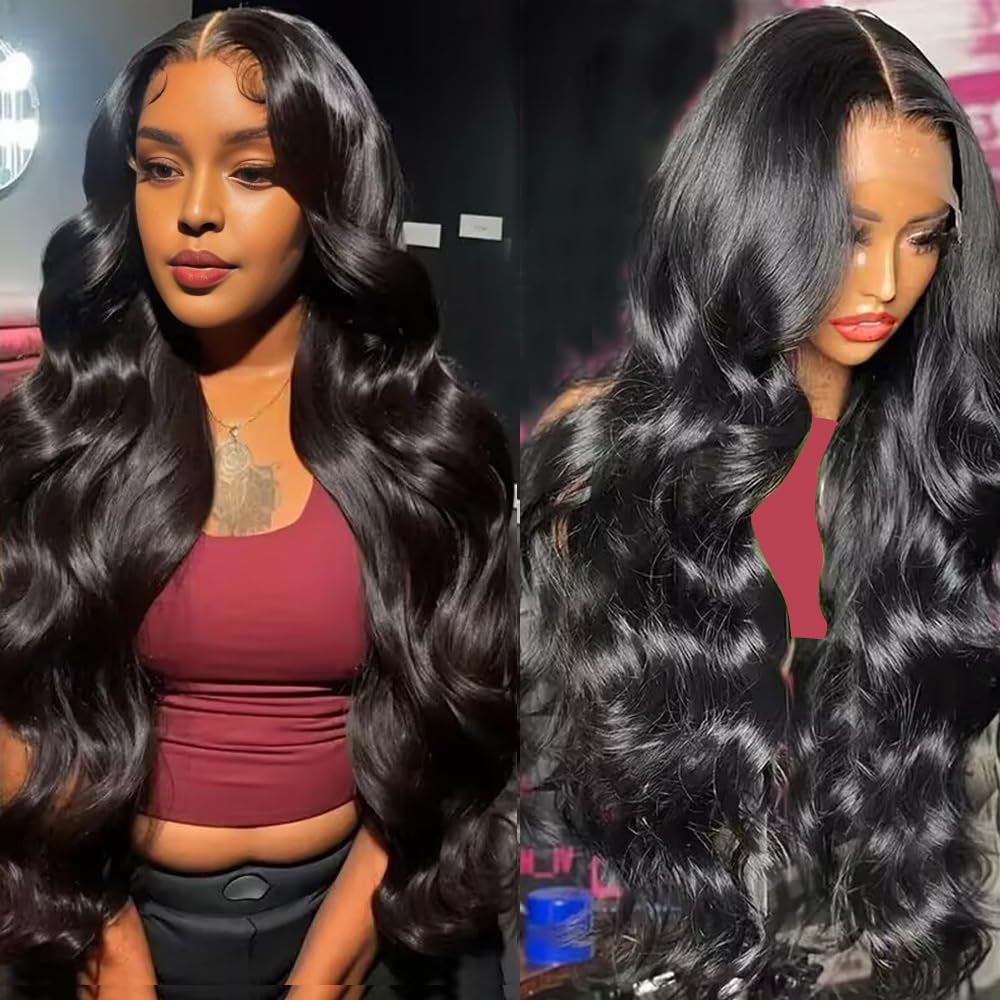 26 Inch Body Wave Lace Front Wigs Human Hair 13X4 SKINLIKE Real HD Lace Front Wigs Human Hair Pre Plucked Body Wave Glueless Frontal Wigs Human Hair 180% Density for Women