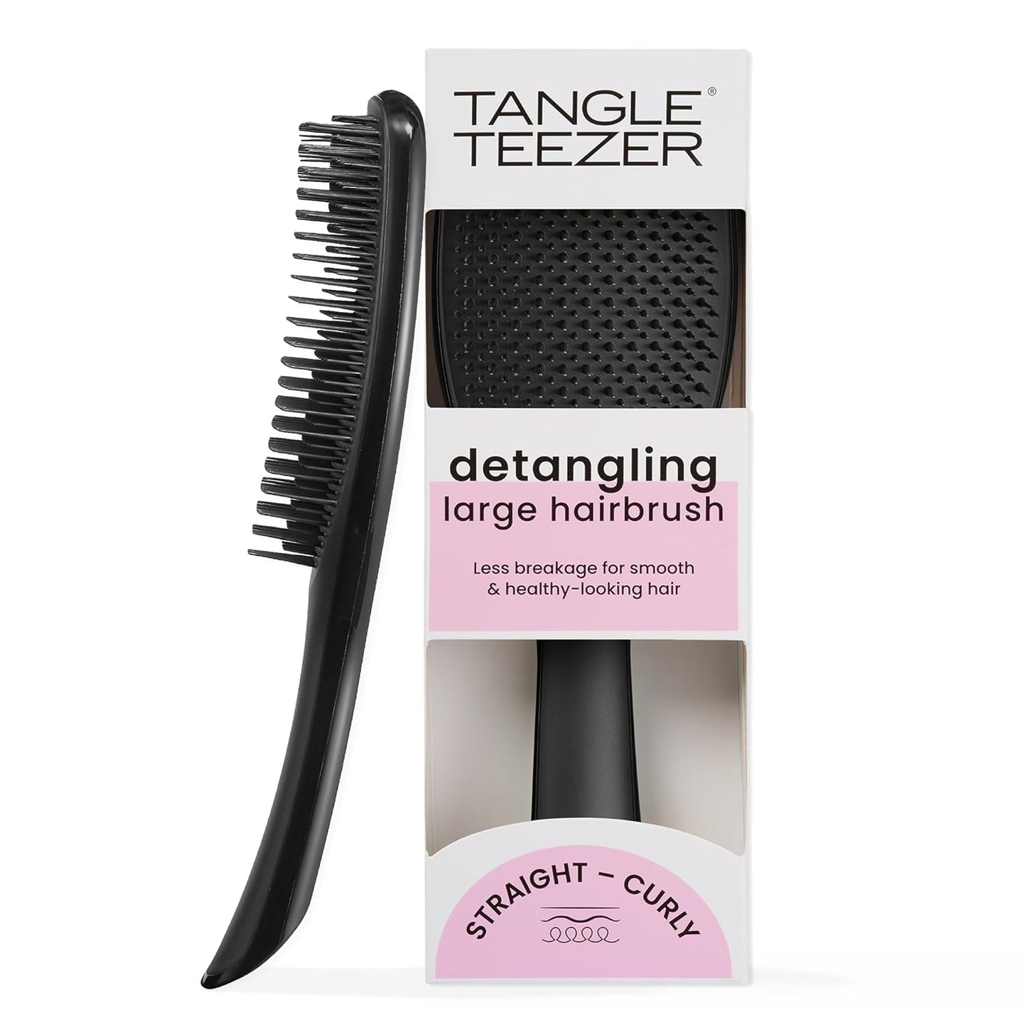 Large Ultimate Detangler Hairbrush for Wet & Dry Hair, Eliminates Knots & Reduces Breakage for Long, Thick, & Curly Hair Types, Vanilla