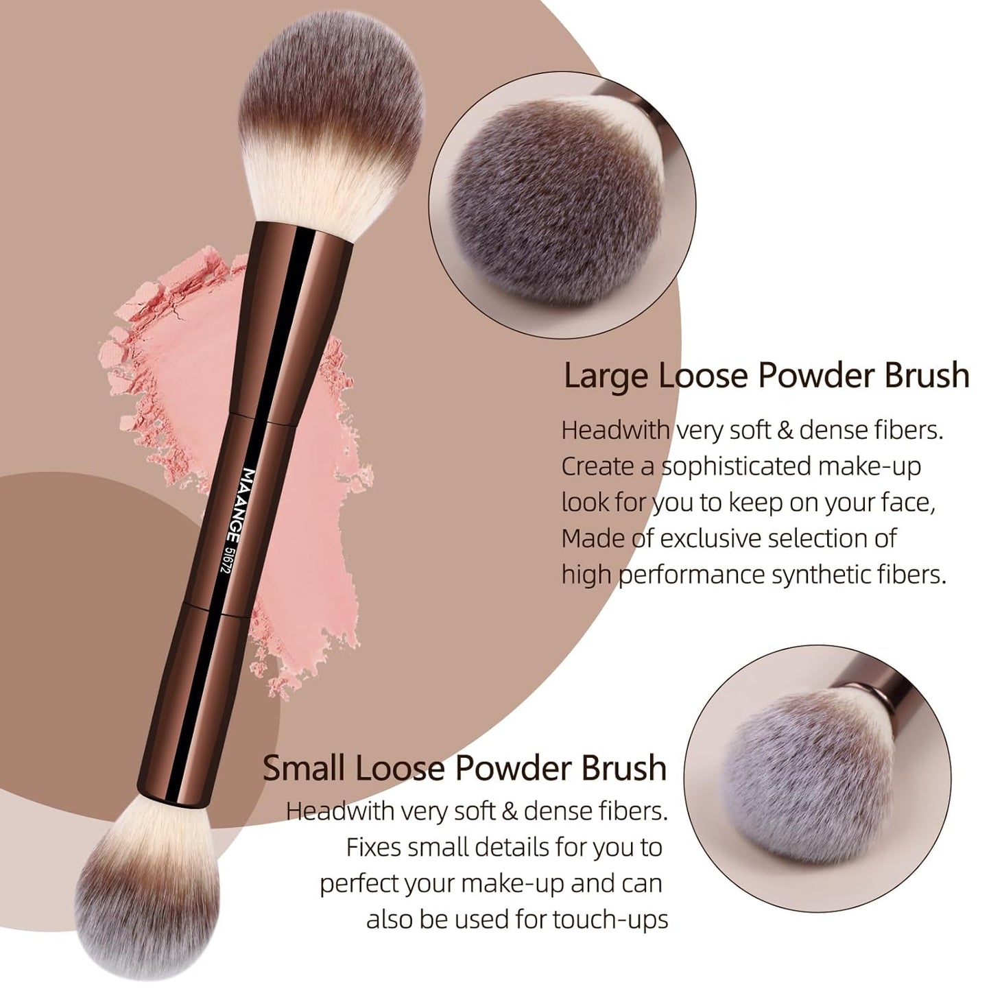 20 Pcs Makeup Brushes with Gift Box, Double-End Multi-Functional Makeup Brushes for Blending Liquid Powder Concealer Cream Blush Buffe,Coffeebrown