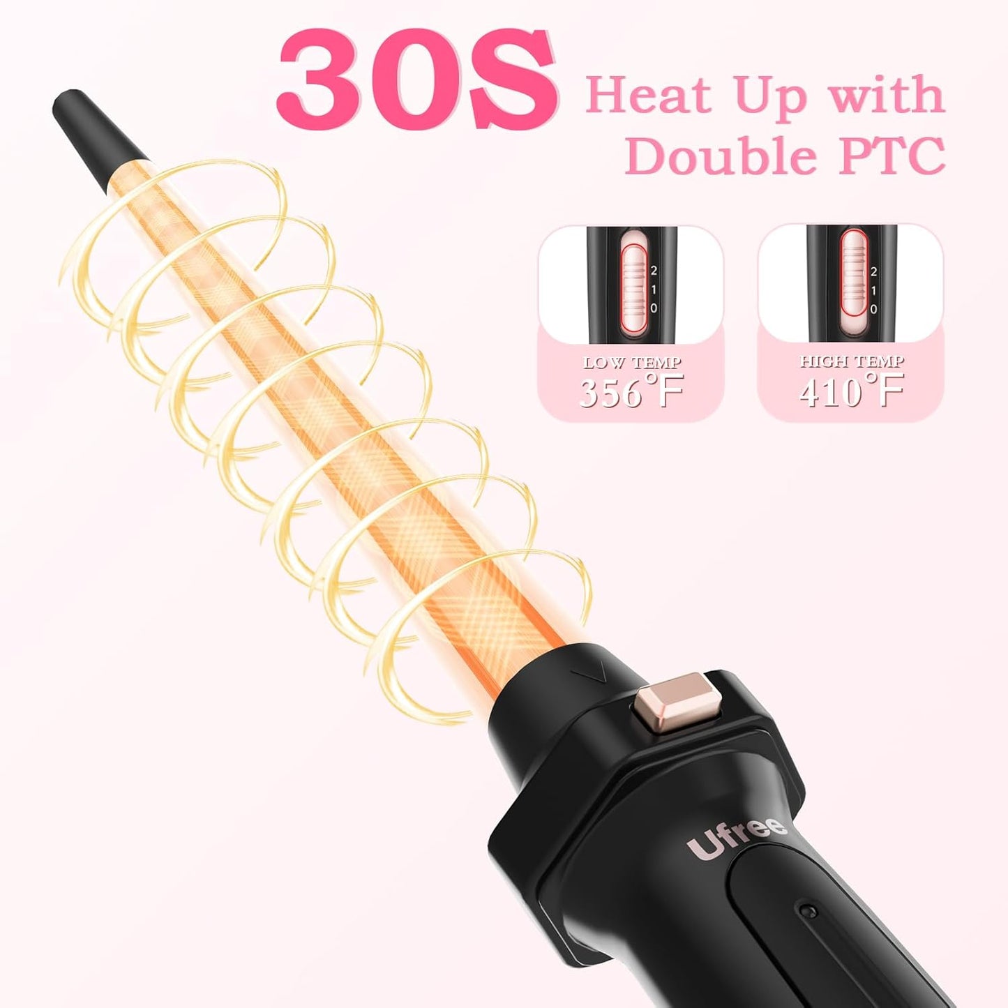 5 in 1 Curling Iron with Interchangeable Ceramic Barrels (0.35"-1.25"), Curling Wand Set with Flat Iron Hair Straightener, Instant Heat Up, Dual Voltage Hair Curler, Gifts for Women