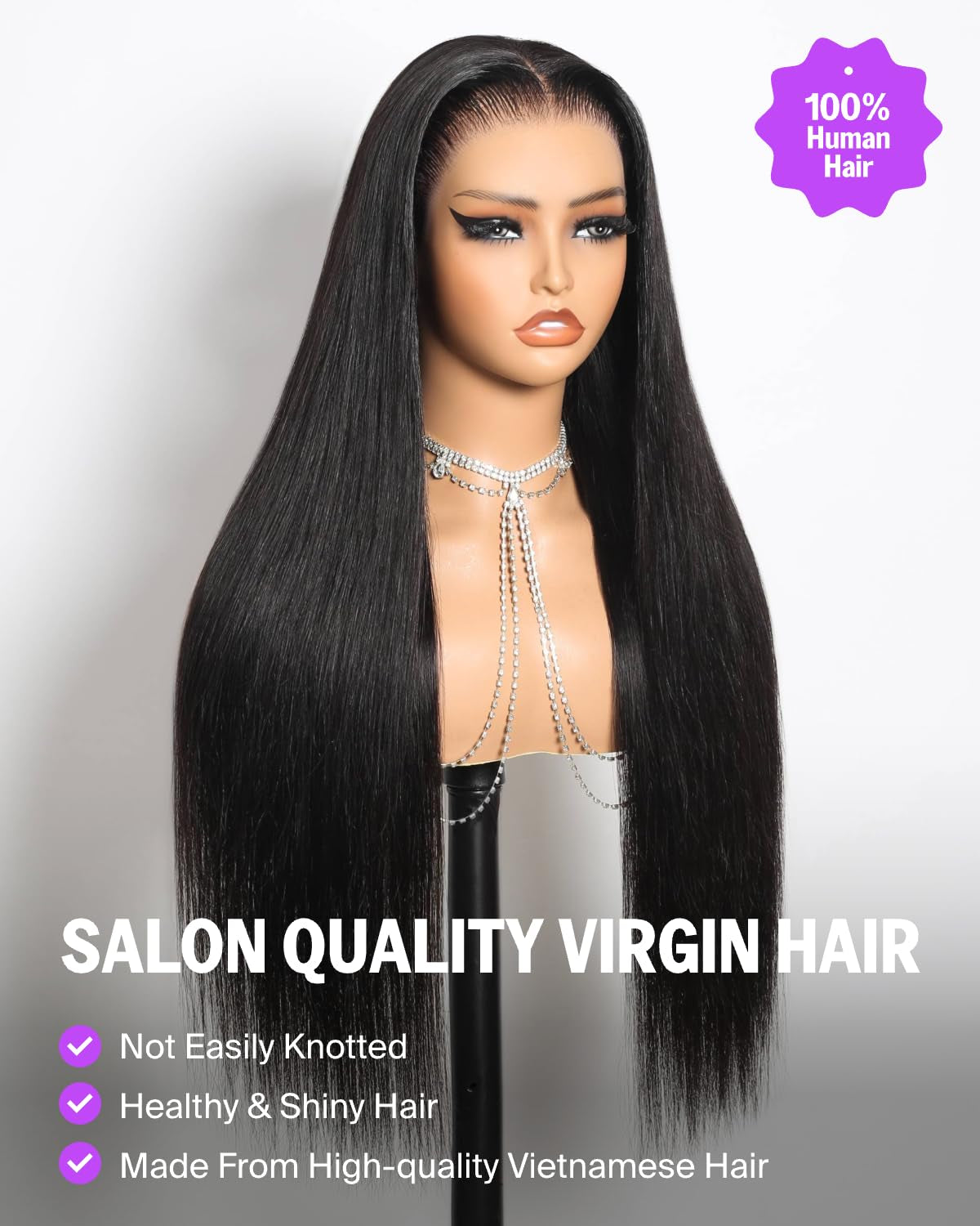 13X6 Glueless Wigs Human Hair Pre Plucked Pre Cut Upgraded Ear-To-Ear HD Lace Front Wigs Human Hair Glueless Wear and Go Drawstring Straight Frontal Wig with Tapes 220% Density 20 Inch