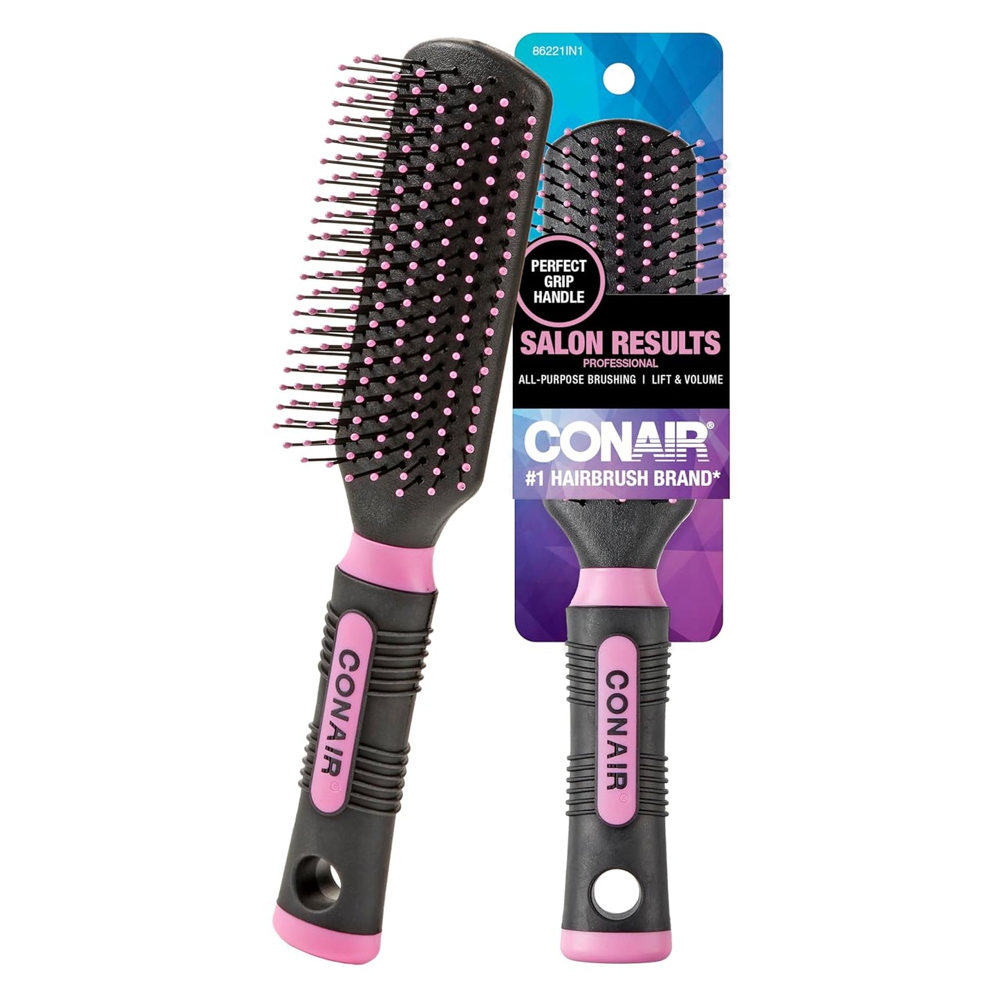 Salon Results Detangling Hairbrush - for Men and Women, All Hair Types with Nylon Bristles