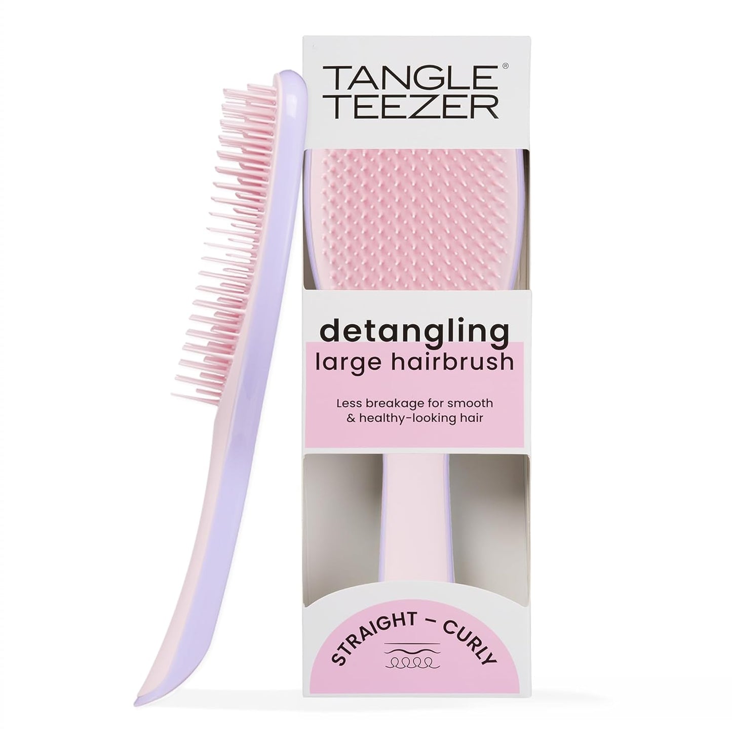 Large Ultimate Detangler Hairbrush for Wet & Dry Hair, Eliminates Knots & Reduces Breakage for Long, Thick, & Curly Hair Types, Vanilla