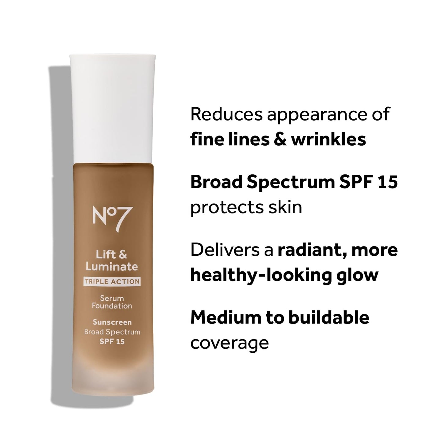 Lift & Luminate Triple Action Serum Foundation - Warm Ivory - Liquid Foundation Makeup with SPF 15 for Dewy, Glowy Base - Radiant Serum Foundation for Mature Skin (30Ml)