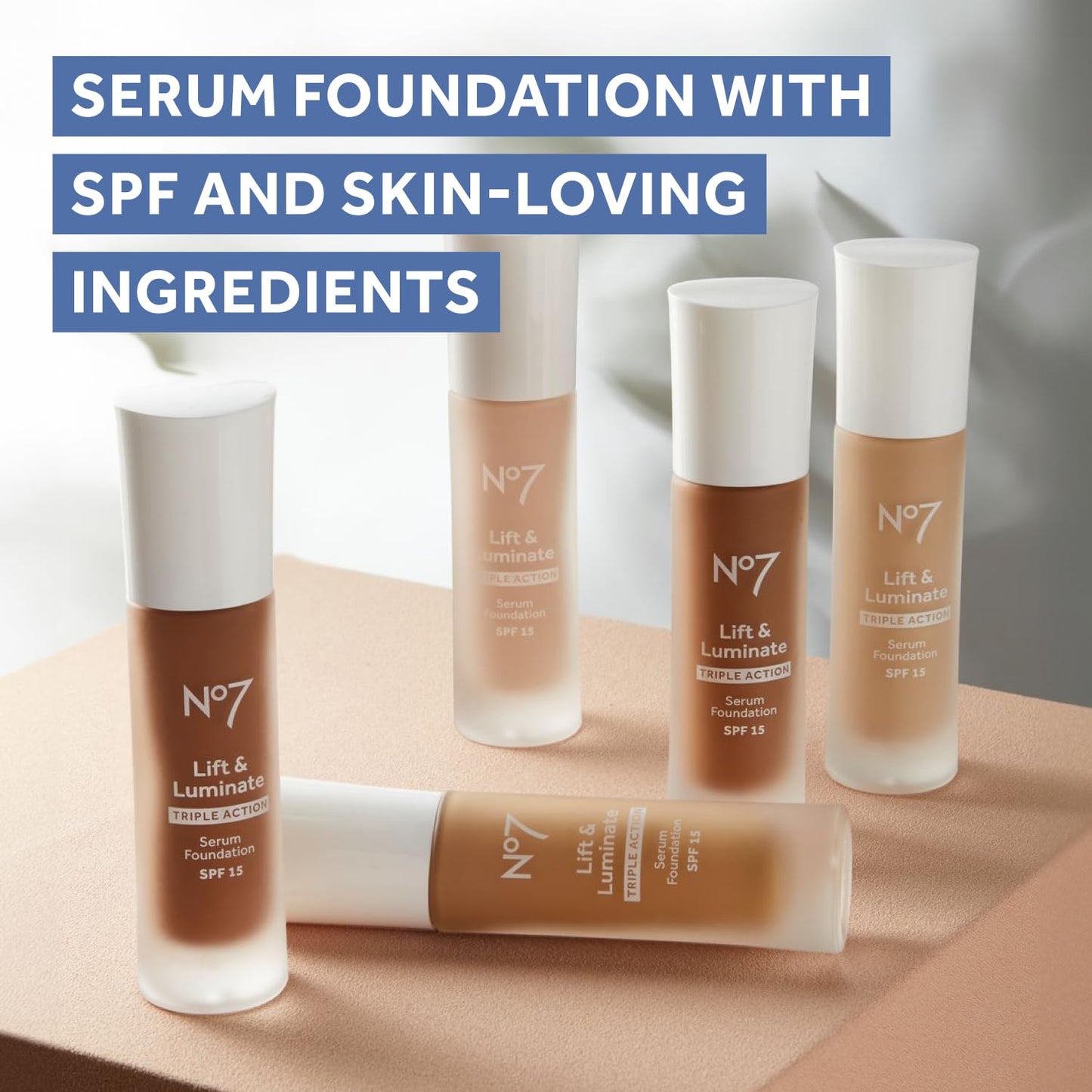 Lift & Luminate Triple Action Serum Foundation - Warm Ivory - Liquid Foundation Makeup with SPF 15 for Dewy, Glowy Base - Radiant Serum Foundation for Mature Skin (30Ml)