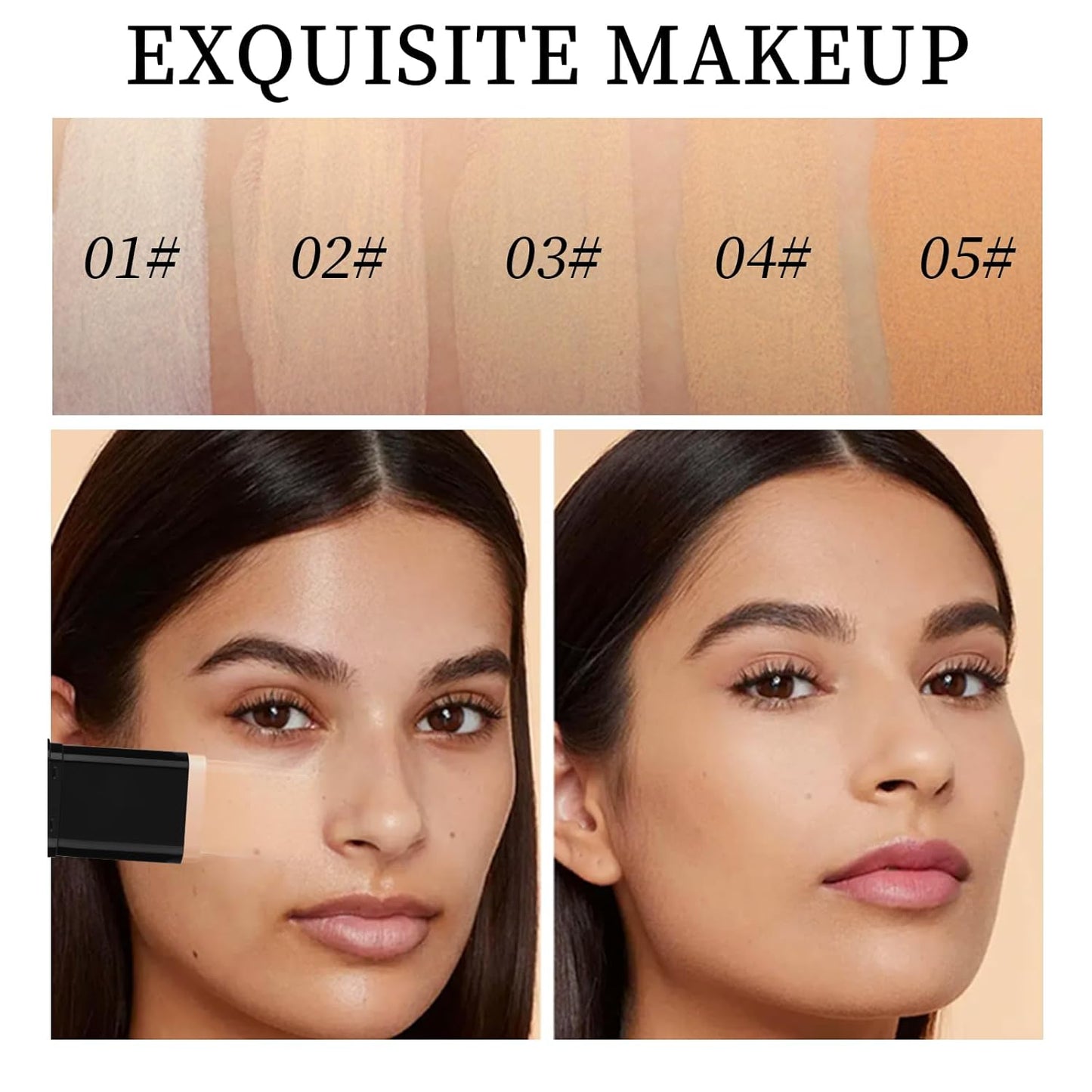 Face Foundation Contour Stick Long-Wear Lightweight Brighten Stick Blemish Contouring Face Concealer Beauty Makeup 02#NATURAL