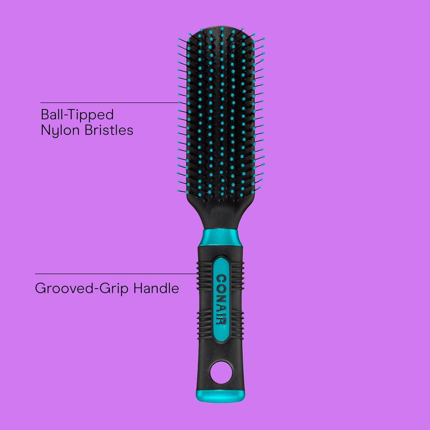 Salon Results Detangling Hairbrush - for Men and Women, All Hair Types with Nylon Bristles