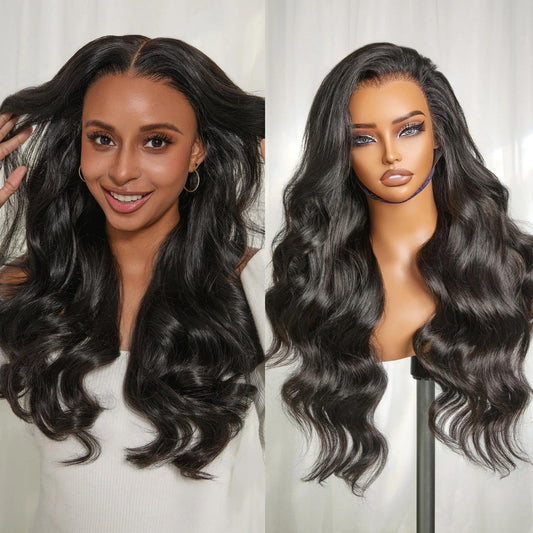 Naturemax™ 13X4 Loose Body Wave HD Lace Front Wigs Human Hair Pre Plucked 180% Density Frontal Wigs Human Hair for Women Glueless Wigs Flexi-Fit Drawstring Cap 24 Inches