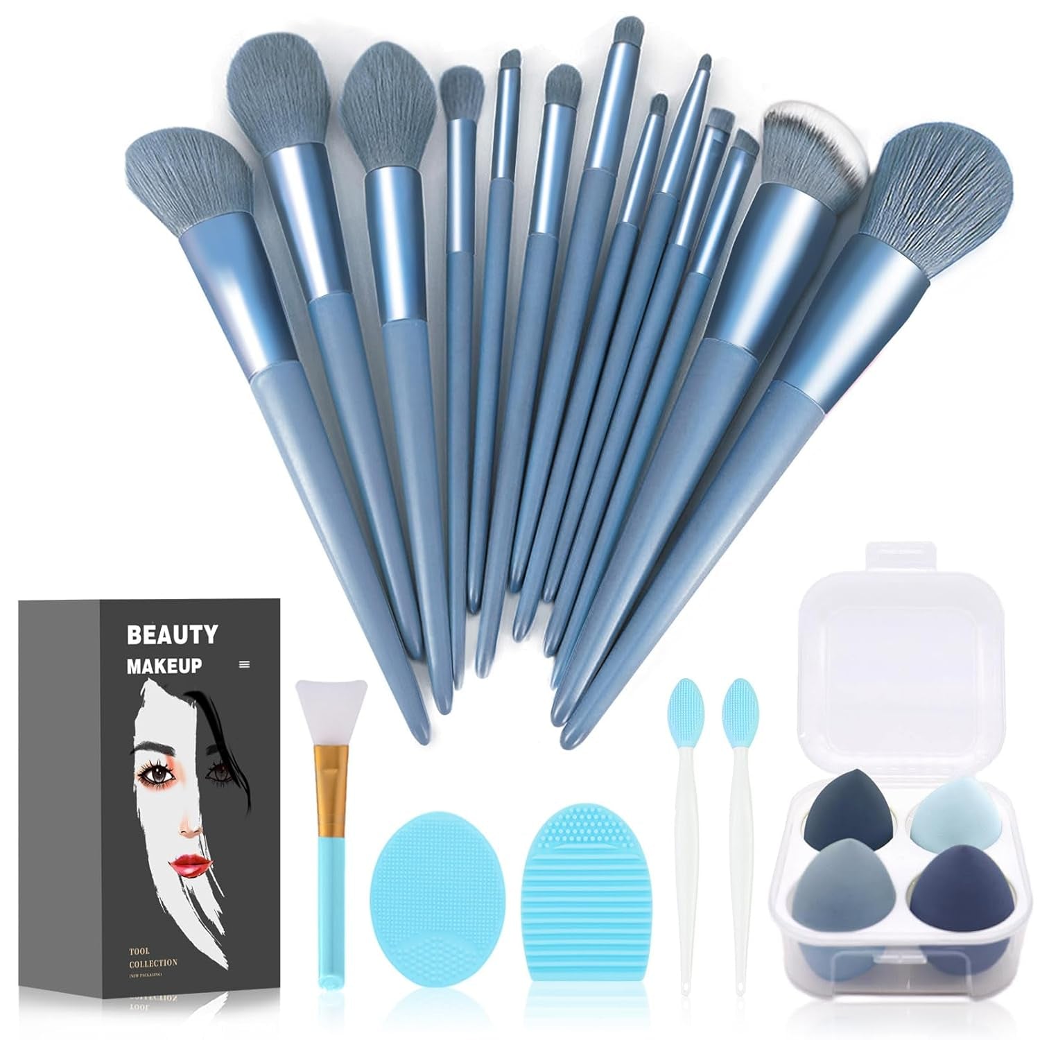 Makeup Brushes 22 Pcs Makeup Kit,Foundation Brush Eyeshadow Brush Make up Brushes Set (Green, 22 Piece Set)