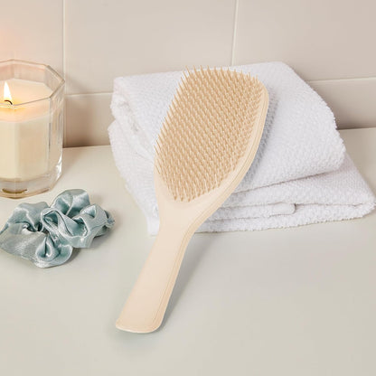 Large Ultimate Detangler Hairbrush for Wet & Dry Hair, Eliminates Knots & Reduces Breakage for Long, Thick, & Curly Hair Types, Vanilla