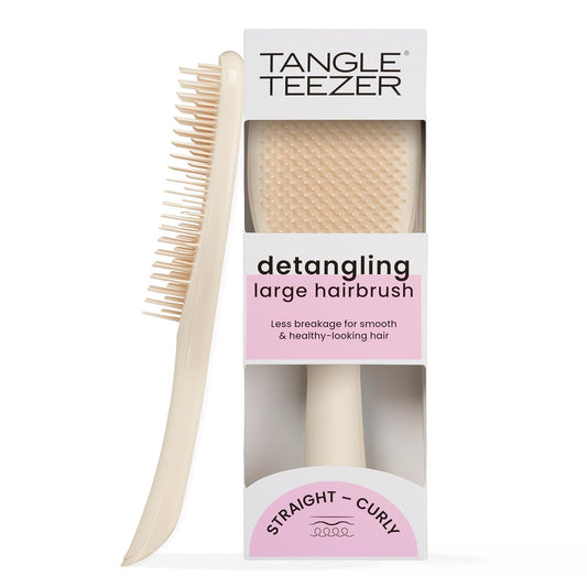 Large Ultimate Detangler Hairbrush for Wet & Dry Hair, Eliminates Knots & Reduces Breakage for Long, Thick, & Curly Hair Types, Vanilla