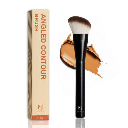 Jomay Flat Top Kabuki Foundation Brush – Vegan Makeup Brush for Liquid, Cream & Powder – Dense, Soft Bristles for Buffing & Blending – Black