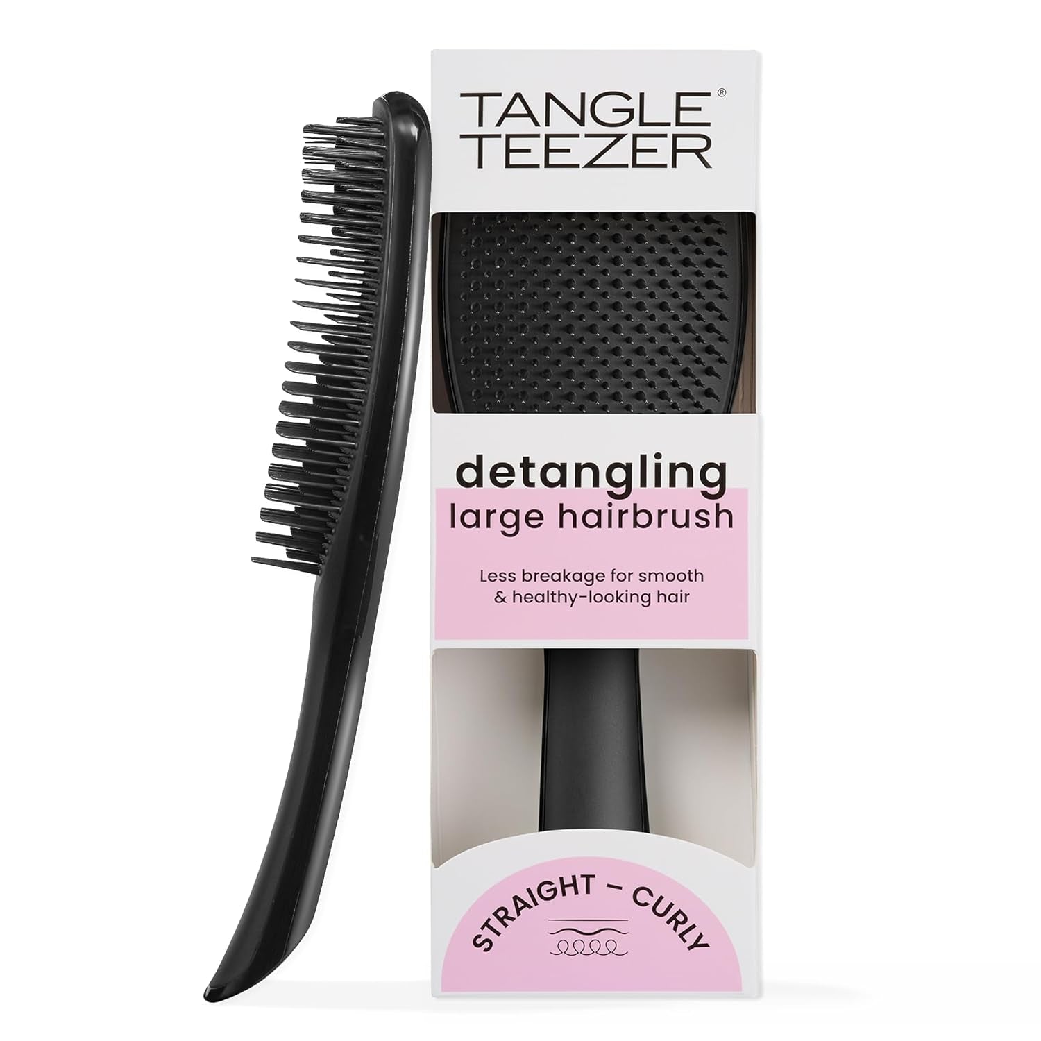 Large Ultimate Detangler Hairbrush for Wet & Dry Hair, Eliminates Knots & Reduces Breakage for Long, Thick, & Curly Hair Types, Vanilla