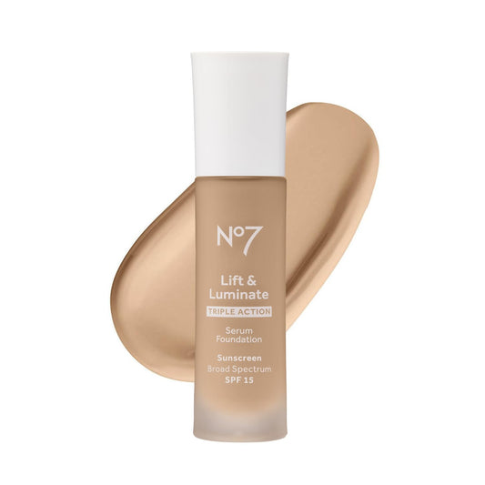 Lift & Luminate Triple Action Serum Foundation - Warm Ivory - Liquid Foundation Makeup with SPF 15 for Dewy, Glowy Base - Radiant Serum Foundation for Mature Skin (30Ml)