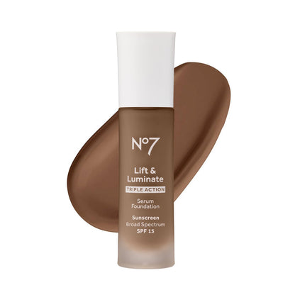 Lift & Luminate Triple Action Serum Foundation - Warm Ivory - Liquid Foundation Makeup with SPF 15 for Dewy, Glowy Base - Radiant Serum Foundation for Mature Skin (30Ml)