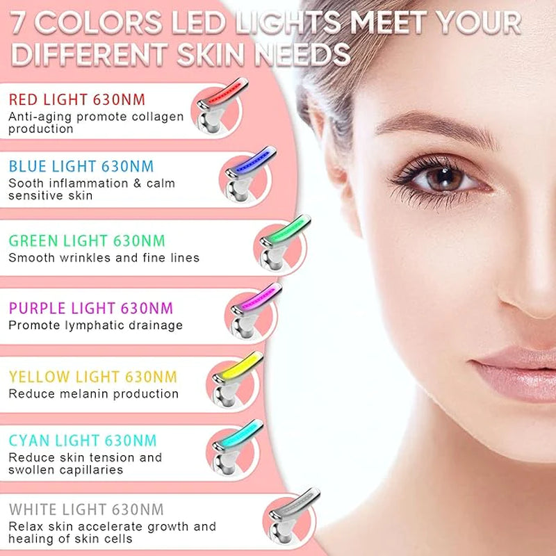 Revitalize Your Skin with Our 7-Color Facial Massager | Double Chin Treatment & Face Sculpting Tool | Thermal, Vibration & Microcurrent Technology | Fast US Shipping with Tracking
