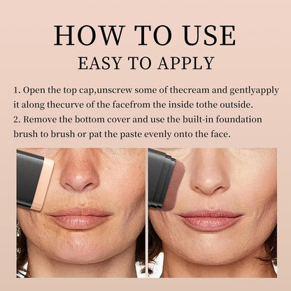 Face Foundation Contour Stick Long-Wear Lightweight Brighten Stick Blemish Contouring Face Concealer Beauty Makeup 02#NATURAL