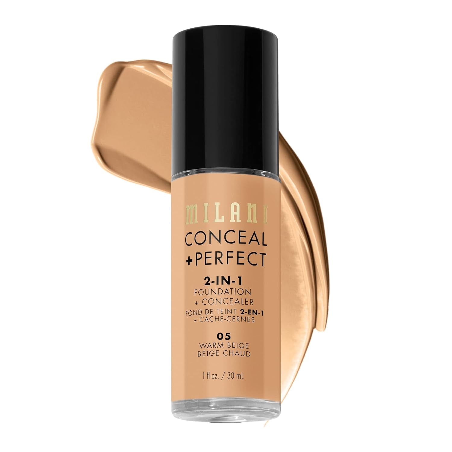 Conceal + Perfect 2-In-1 Foundation + Concealer for a Flawless Complexion, under Eye Corrector, Cover Redness and Imperfections, Waterproof and Sweatproof - Natural Beige