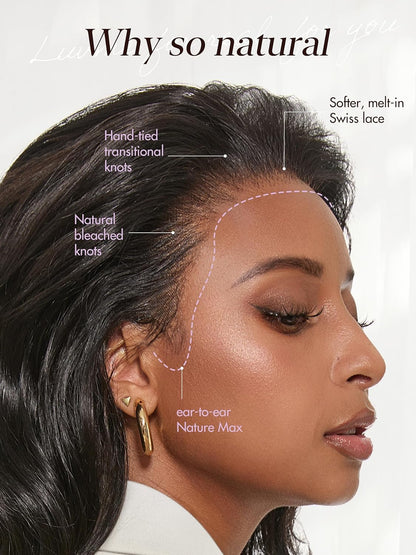 Naturemax™ 13X4 Loose Body Wave HD Lace Front Wigs Human Hair Pre Plucked 180% Density Frontal Wigs Human Hair for Women Glueless Wigs Flexi-Fit Drawstring Cap 24 Inches