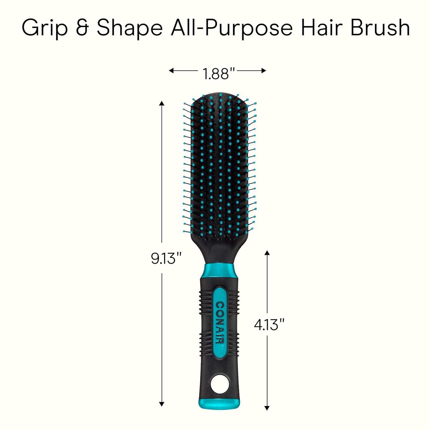 Salon Results Detangling Hairbrush - for Men and Women, All Hair Types with Nylon Bristles