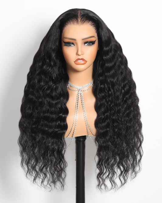 13X6 Glueless Wigs Human Hair Pre Plucked Pre Cut Upgraded Ear-To-Ear HD Lace Front Wigs Human Hair Glueless Wear and Go Drawstring Straight Frontal Wig with Tapes 220% Density 20 Inch