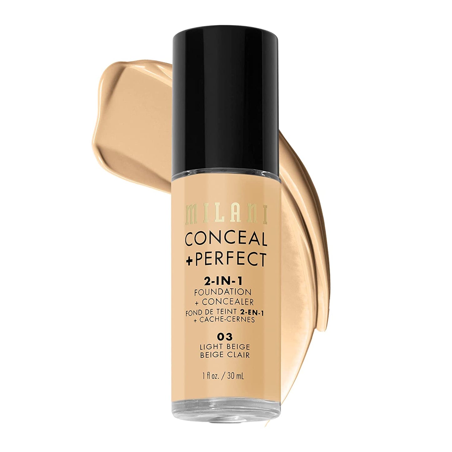 Conceal + Perfect 2-In-1 Foundation + Concealer for a Flawless Complexion, under Eye Corrector, Cover Redness and Imperfections, Waterproof and Sweatproof - Natural Beige